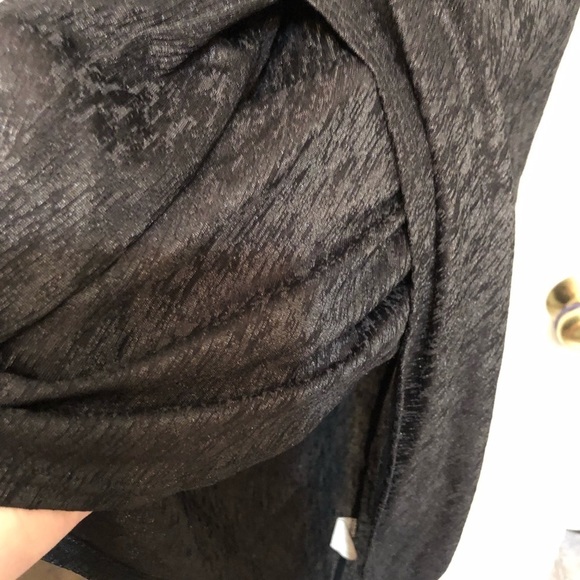 Windsor size large black LBD deep V faux wrap dress with asymmetrical hem NWOT - Picture 5 of 15